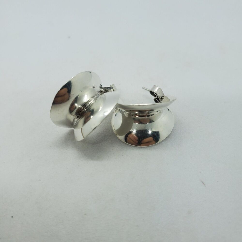 Taxco Sterling Silver Stud Hoop Style Earrings 925